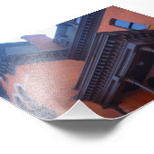 Backsteinhaus Viktorianisch mit Holzschnitt in Buf Fotodruck (Ecke)