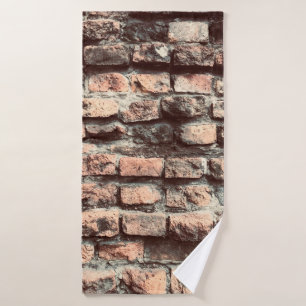 Backsteinhintergrund, Block,Backstein,braun,alt,pa Badehandtuch
