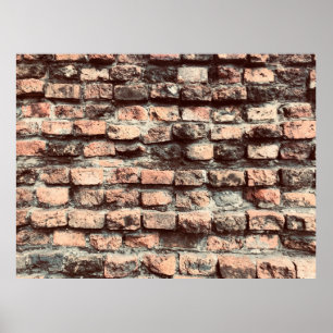 Backsteinhintergrund, Block,Backstein,braun,alt,pa Poster