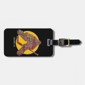 Backsteinmauer-Hockey-Tormann Gepäckanhänger (Vorderseite horizontal)