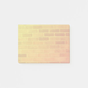 Backsteinmauer in der Orange und im Gelb Post-it Klebezettel