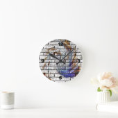 BACKSTEINMAUER RUNDE WANDUHR (Zuhause)