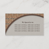 Backsteinmauer-Sammlungs-Visitenkarte Visitenkarte (Rückseite)