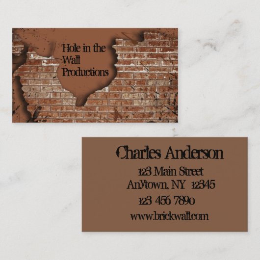 Backsteinmauer-Visitenkarte Visitenkarte (Vorne/Hinten)
