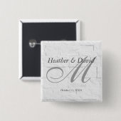 Backsteinwand Kalligrafie Schrift Monogramm Hochze Button (Vorne & Hinten)