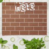 Backsteinwand Küchentuch mit individuellem Text (Gefaltet)