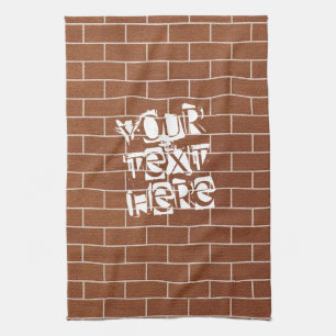 Backsteinwand Küchentuch mit individuellem Text