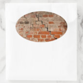 Backsteinwand Ovaler Aufkleber (Tasche)