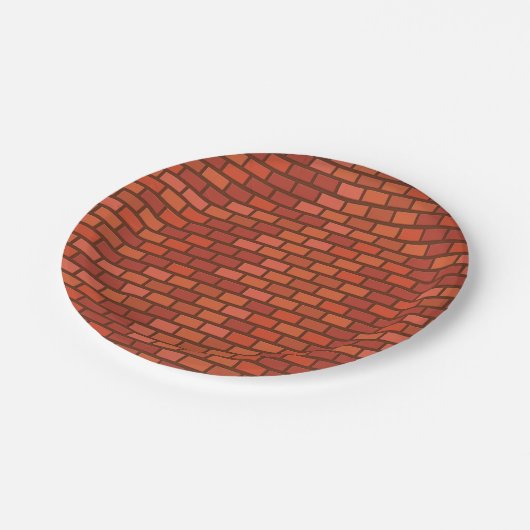 Backsteinwand Pappteller (Schrägansicht)