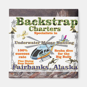 Backstrap Charters Unterwasser-Elchjagd Alaska Magnet