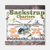 Backstrap Charts Unterwasser Elche Jagd Alaska Magnet (Vorne)