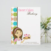 backt brünette Bäcker-Schale der Bäckerei-8.5x11 Briefkopf (Stehend Vorderseite)