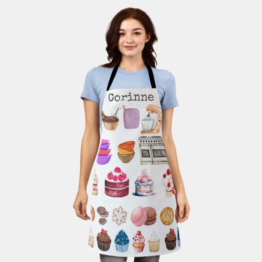 Backthemden Cupcakes Cake Cookie Bowls Mixer Schürze (Getragen)