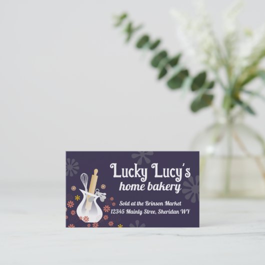 Backuhr für Button Vase Backgebäck Koch Visitenkarte (Stehend Vorderseite)