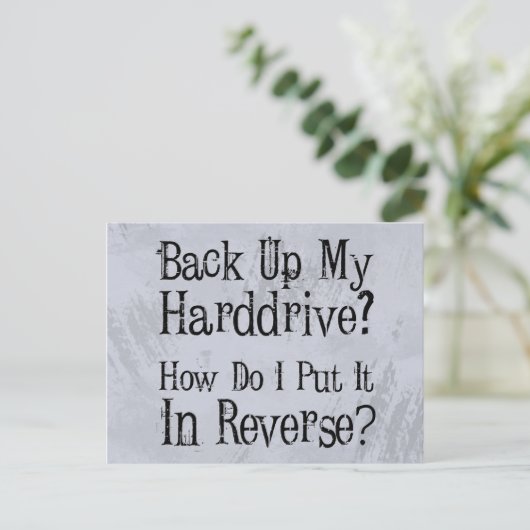Backup-Spaß Postkarte (Stehend Vorderseite)