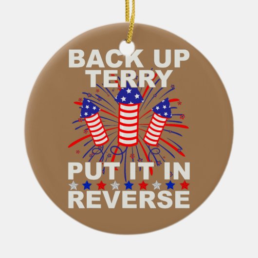 Backup Terry setzen Sie es in die US-Flagge für da Keramik Ornament (Vorne)