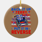 Backup Terry setzen Sie es in die US-Flagge für da Keramik Ornament (Hinten)