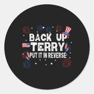 Backup Terry Shirt setzen es in umgekehrter Funny Runder Aufkleber