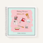 Backutensien Backen Rezept Notebook Notizblock (Vorderseite)