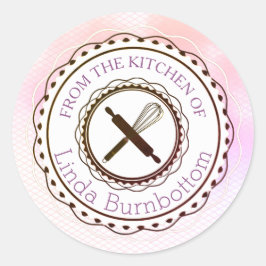 Backutensilien aus der Küche des Aufklebers Runder Aufkleber