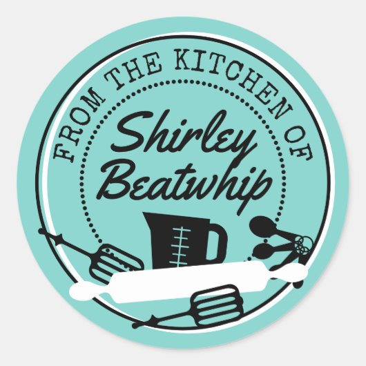 Backutensilien aus der Küche Runder Aufkleber (Vorderseite)