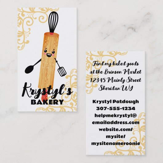 Backutensilien Backen Roller Button Roboter Busine Visitenkarte (Vorne/Hinten)