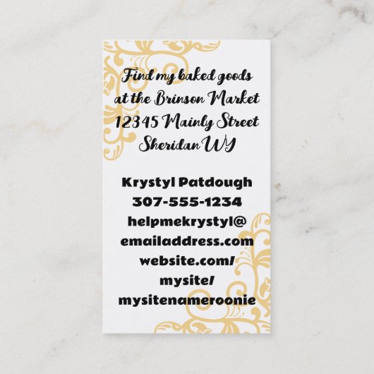 Backutensilien Backen Roller Button Roboter Busine Visitenkarte (Rückseite)