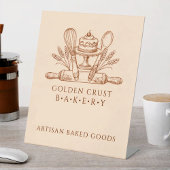 Backutensilien Bäckerei Sockelschild