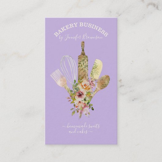 Backutensilien Catering Koch Koch lila Visitenkarte (Vorderseite)