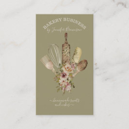 Backutensilien Catering Koch Koch Salbei Retro Visitenkarte