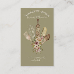 Backutensilien Catering Koch Koch Salbei Retro Visitenkarte