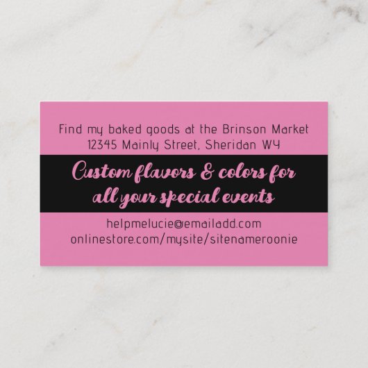 Backutensilien für Button Backwaren Backwaren Koch Visitenkarte (Rückseite)