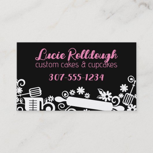 Backutensilien für Button Backwaren Backwaren Koch Visitenkarte (Vorderseite)