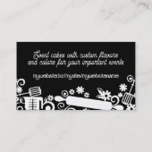 Backutensilien für das Rollen von Button, Messlöff Visitenkarte (Rückseite)