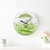 Backutensilien Kochen personalisierte grüne Küche Große Wanduhr (Zuhause)