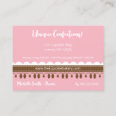 Backwaren aus Cupcake Strick Pink Brown Visitenkarte (Rückseite)