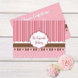 Backwaren aus Cupcake Strick Pink Brown Visitenkarte