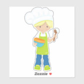 Backwaren, Bäcker, Bäckerei, Schürze, Niedlicher J Aufkleber (Blatt)