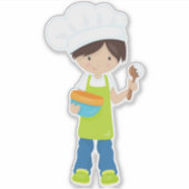 Backwaren, Bäcker, Bäckerei, Schürze, Niedlicher J Aufkleber (Vorderseite)