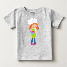 Backwaren, Bäckerei, Bäckerei, Niedliches Mädchen, Baby T-shirt