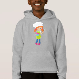Backwaren, Bäckerei, Bäckerei, Niedliches Mädchen, Hoodie