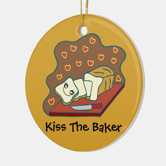 Backwaren Bäckerei Niedlich Kawaii Brot Liebe Keramik Ornament (Links)