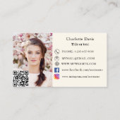 Backwaren beige Creme Kuchen Gebäck QR Code Foto Visitenkarte (Rückseite)