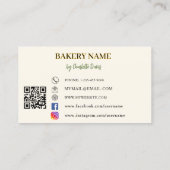 Backwaren beige Creme Kuchen, QR-Code Logo Visitenkarte (Rückseite)