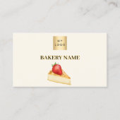 Backwaren beige Creme Kuchen, QR-Code Logo Visitenkarte (Vorderseite)