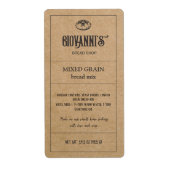 Backwaren Brot Mix Etikett Brown Kraft Papier (Vorne)
