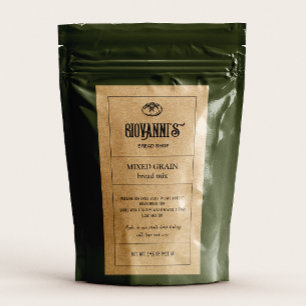 Backwaren Brot Mix Etikett Brown Kraft Papier