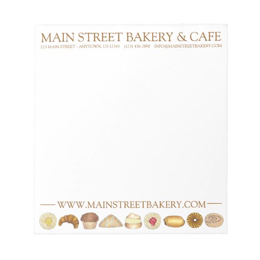 Backwaren Croissant Donut Muffin Pastrie Notizblock (Vorderseite)