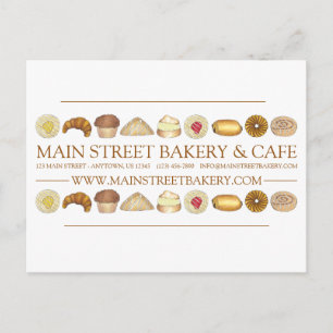 Backwaren Croissant Donut Muffin Pastrie Postkarte