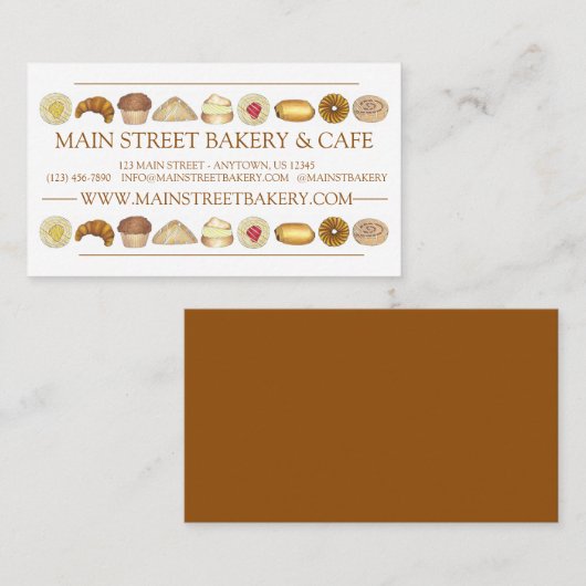Backwaren Croissant Donut Muffin Pastrie Visitenkarte (Vorne/Hinten)